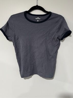 3 for $10 Hollister Baby Tee Short Sleeve Shirt Blue Medium Long Ringer Tee
